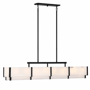 Lustre Linéaire Classique de Luxe <span class=keywords><strong>en</strong></span> Albâtre pour Salon et Îlot de Cuisine, Grand Modèle Orleans - Product Image 2