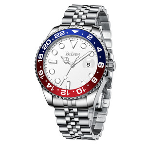 Reloj de Pulsera de Lujo para Hombre BIDEN 0037, Reloj de Cuarzo de Acero Inoxidable, Resistente al Agua, con Calendario, para Negocios - Product Image 5