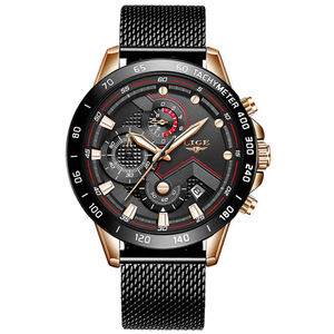 <span class=keywords><strong>LIGE</strong></span> – <span class=keywords><strong>montre</strong></span> de luxe pour <span class=keywords><strong>homme</strong></span>, en acier inoxydable, horloge à Quartz, étanche, chronographe sportif, 9929 - Product Image 2