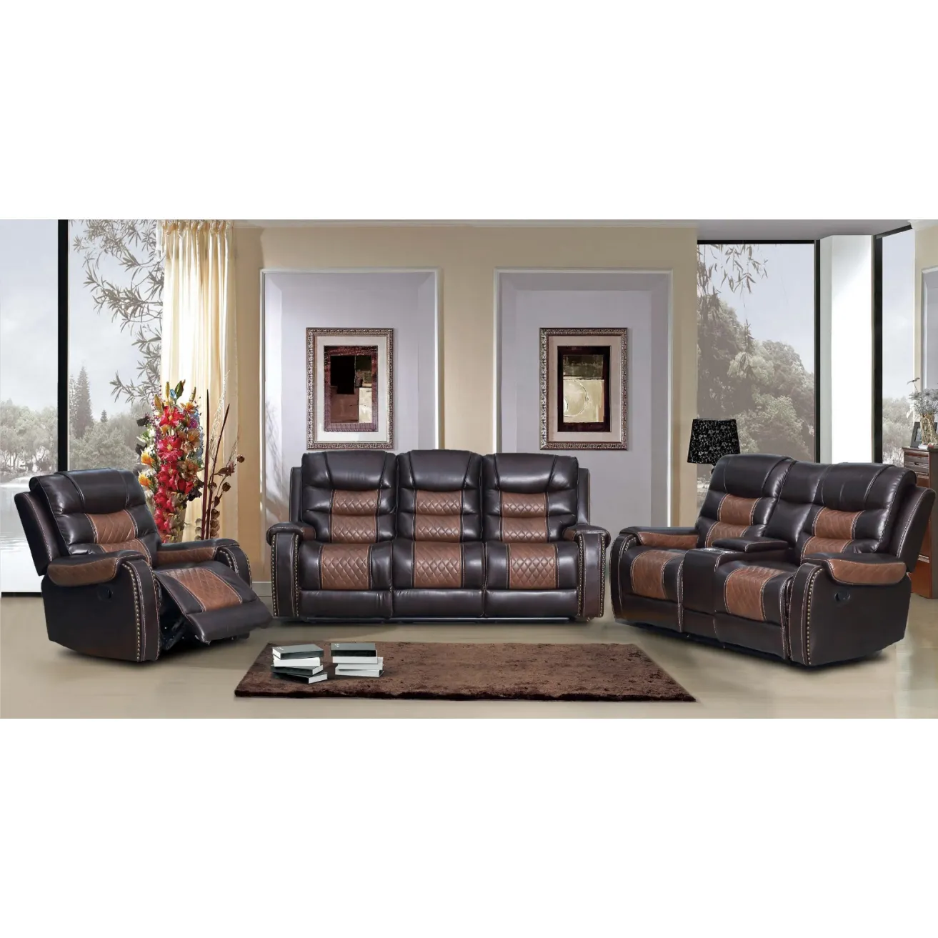 Modern Style Living Room Furniture Air Leather Living Room Chesterfield Sofas