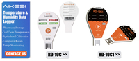 Registrador de Datos de Temperatura y Humedad Desechable USB AIKESI RD-10C1 con Clasificación IP67 y Resolución de 0.1°C para Instrumentos de Temperatura