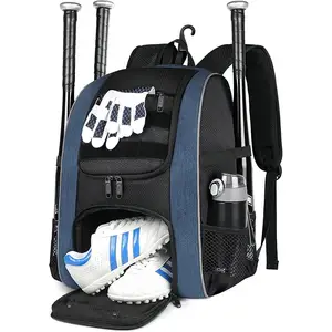 थोक आउटडोर खेल उपकरण बैग युवा पॉलिएस्टर सॉफ्टबॉल बेसबॉल के बल्ले बैग जूते के डिब्बे के साथ