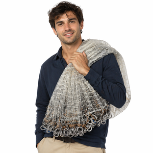 Épuisette de pêche à monofilament anti-emmêlement avec lest en chaîne, style américain, pour eau salée, usage commercial, équipement robuste - Product Image 1