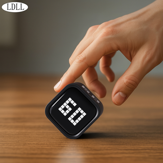 Z1 New Plastic LED Cube Timer Pomodoro with Gravity Sensor Customizable Time Blocks Touch Control for Reading Meditation Cooking