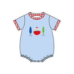 ชุดรอมเปอร์เด็กทารกปักลายเบ็ดตกปลา RTS Boutique ผ้าฝ้ายผสมสแปนเด็กซ์ 95% ชุดบอดี้สูทสำหรับเด็กแรกเกิด - Product Image 4