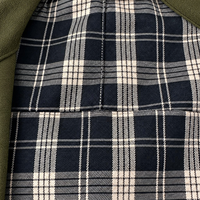 Veste en tricot vert olive pour homme, col montant, fermeture éclair intégrale, poches carrées, doublure côtelée à carreaux