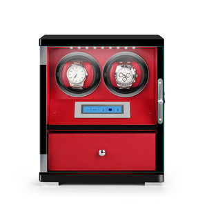 Caja enrolladora de reloj de lujo con laca de piano automática, pantalla personalizada de alta calidad, pantalla táctil de 2 ranuras con pie de bloqueo de huellas dactilares - Product Image 3
