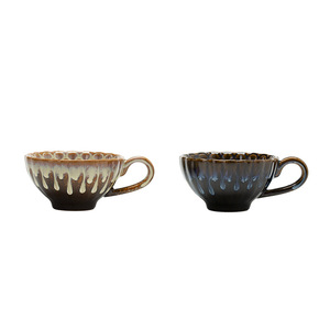 แก้วกาแฟเซรามิกเคลือบรีแอกทีฟแบบทำมือ ลายคลื่นแบบมีพื้นผิว สำหรับกาแฟพิเศษและการใช้งานในบ้านสมัยใหม่ - Product Image 5