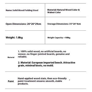<span class=keywords><strong>Banco</strong></span> Pequeño <span class=keywords><strong>de</strong></span> Madera Maciza, Moderno, para Acampar al Aire Libre, Conveniente para el Hogar, Silla <span class=keywords><strong>de</strong></span> Pesca, <span class=keywords><strong>Multifuncional</strong></span>, Plegable, Sin Instalación - Product Image 4