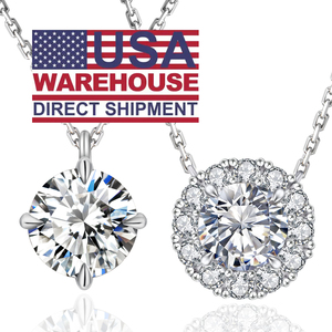 Collana con ciondolo a forma di fiore placcato in oro 14K 925 in argento Sterling 1CT GRA VVS <span class=keywords><strong>Moissanite</strong></span> con diamanti con ciondolo a forma di cuore da donna - Product Image 1