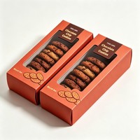 Scatola Rettangolare per Biscotti con Doppio Chiusura a Incastro, Logo Personalizzato, Finestra Trasparente, Contenitore in Cartone per Alimenti, Imballaggio Riciclabile per Snack