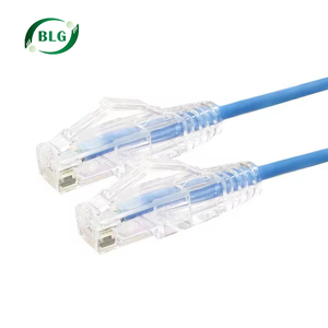 BLG สายแลน CAT6A แบบปรับแต่งได้คุณภาพสูงแจ็กเก็ตพีวีซีทองแดง26AWG สายแพทช์15ft 5ft แบบบางพิเศษสายทองแดงบริสุทธิ์