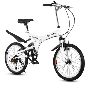 Bicicleta plegable portátil, bicicleta plegable de acero con alto contenido de carbono de 20 pulgadas, freno V dual, bicicleta de cercanías unisex para adultos para hombres y mujeres - Product Image 1
