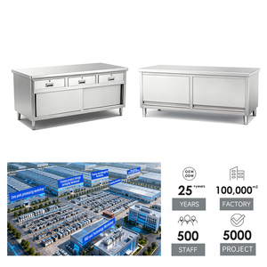 Tavolo <span class=keywords><strong>da</strong></span> <span class=keywords><strong>Lavoro</strong></span> Professionale in Acciaio Inox <span class=keywords><strong>per</strong></span> Cucine di Ristoranti, Finitura Opaca Spazzolata, Capacità di Carico 800kg/m, Certificato NSF - Product Image 2