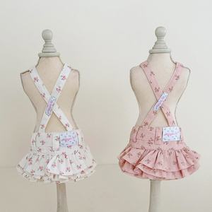 Vente directe d'usine, jupe de princesse polyvalente en coton floral pour animaux de compagnie, chat et chien, demi-corps, costume à bretelles - Product Image 2