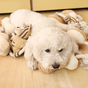 Fabricant en gros de jouets à mâcher pour chiens mignons, ensemble de jouets en peluche en coton doux avec résistance aux morsures pour le jeu quotidien des animaux de compagnie - Product Image 2