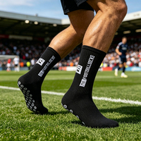Chaussettes de football respirantes en coton/polyester, chaussettes de football antidérapantes personnalisées avec logo de votre marque