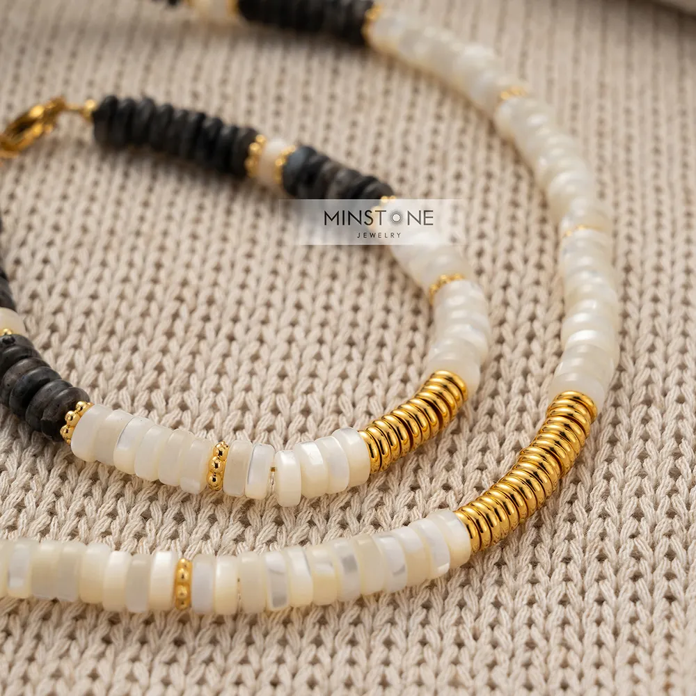 Популярный набор ювелирных изделий из натурального камня, высококачественное ожерелье из нержавеющей стали для женщин