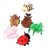 En gros, jouets en peluche en PP et coton de la série Insectes de Chine : Mantis, Abeille, Cigale, Papillon, Coccinelle, Scarabée, porte-clés et petit pendentif pour sac à dos