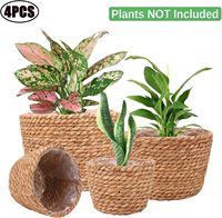 Panier à plantes en jonc de mer, élégants paniers à plantes pour plantes d'intérieur et d'extérieur, parfaits pour couvrir les pots de fleurs et décorer la pièce