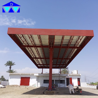 Structure de toit de station-service en acier sur mesure, résistante, pour abri de pré-terrain