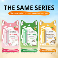 Baume à lèvres nourrissant et hydratant parfumé à la patte de chat, saveur orange/avocat/fraise, 2,8 g, emballage standard