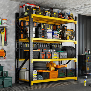 Étagères de stockage industrielles en métal pour entrepôt, rayonnages de garage à charge moyenne, unités de rayonnage en acier pour usine - Product Image 5