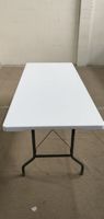 Table pliante rectangulaire en plastique HDPE robuste, blanche, pour pique-nique, restauration en plein air, banquet, fête, événement