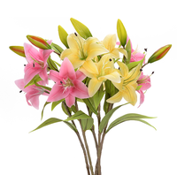 Fleur artificielle de lys à longue tige - Style moderne, plastique écologique, décoration d'intérieur durable pour Noël et le Nouvel An
