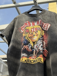 2025 Mới Chất Lượng Hàng Đầu Axit Rửa Thiết Kế Màu Đen Cổ Điển T-Shirts Đổ Hommes Hộp Sọ In Ấn Quần Áo Mùa Hè Giản Dị T-Shirt Cho Nam Giới - Product Image 2