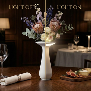 Lámpara de Mesa Inalámbrica con Base Floral, Decoración <span class=keywords><strong>para</strong></span> Oficina o Dormitorio, Regalo, Lámpara de Ambiente, IP54, Recargable, Interruptor Táctil, Regulable - Product Image 1