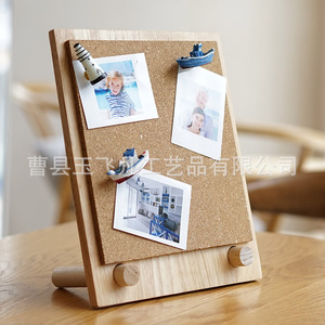 Tableau d'affichage en liège de style scandinave, rectangulaire, en bois, pour notes de bureau et photos, emballage individuel - Product Image 1