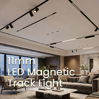 Spot LED linéaire DC48V pour plafond, encastré ou suspendu, avec rail magnétique 11MM, système d'éclairage sur rail magnétique