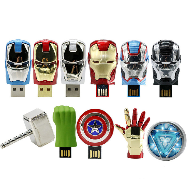 Large Capacity Iron Man Pendrive Metal Waterproof Pen Drive 16gb 32gb 64gb 128gb Usb Stick Usb Flash Drive U Disk Gift Usb Stick