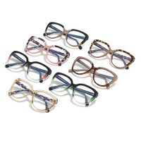 Monturas de Gafas de Moda con Aro Completo y Diseño de Ojo de Gato, Lentes Fotocromáticas, Patrón Geométrico, Lentes de PC, Unisex, para Todas las Formas de Rostro