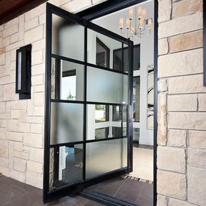 Cina Top factory luxury villa esterna ingresso principale porta in vetro con finestra laterale ingresso anteriore esterno porta in alluminio per la casa - Product Image 5