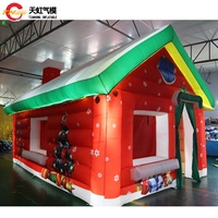Expédition rapide 4x3m/5x4m belle maison de noël gonflable pour la décoration de festival avec éclairage en option
