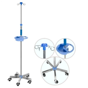 Soporte de Infusión Móvil Ajustable para Hospitales y Clínicas, Soporte para Suero Intravenoso con Base de Acero Inoxidable - Product Image 1