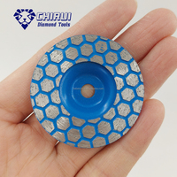 Disque de meulage diamanté fritté bleu 45 mm à livraison rapide avec tige pour le meulage humide de la pierre, du granit et des carreaux