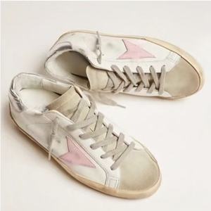 Zapatillas deportivas planas de cuero con estampado de estrellas para mujer, las más vendidas al por mayor; zapatillas casuales para hombre con estrella de cinco puntas y aumento de altura interior. - Product Image 3