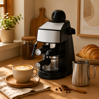Cafetera Espresso de Acero Inoxidable de Alta Presión con Espumador de Leche, Cafetera Semiautomática para Hotel, Fabricación OEM