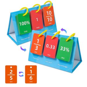 69 Piezas de Tarjetas Manipulables para Juegos de Matemáticas, Herramienta de Aprendizaje, Tabla de Conversión entre Decimales, Porciones y Fracciones - Product Image 3