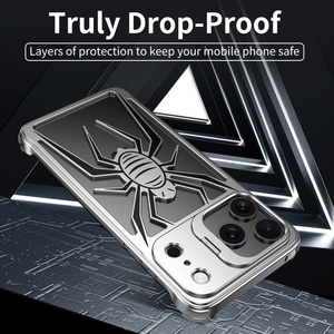 Coques de téléphone portable de luxe antichoc en aluminium sans cadre pour <span class=keywords><strong>iPhone</strong></span> 17 <span class=keywords><strong>14</strong></span> 15 16 <span class=keywords><strong>Pro</strong></span> <span class=keywords><strong>Max</strong></span> avec support d'objectif dissimulé - Product Image 6