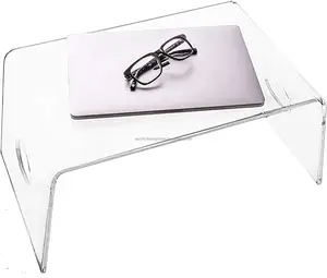 Bandeja de acrílico con mango para cama, soporte transparente para portátil, Ligero, portátil, escritorio de oficina, móvil, 21x12x9 pulgadas