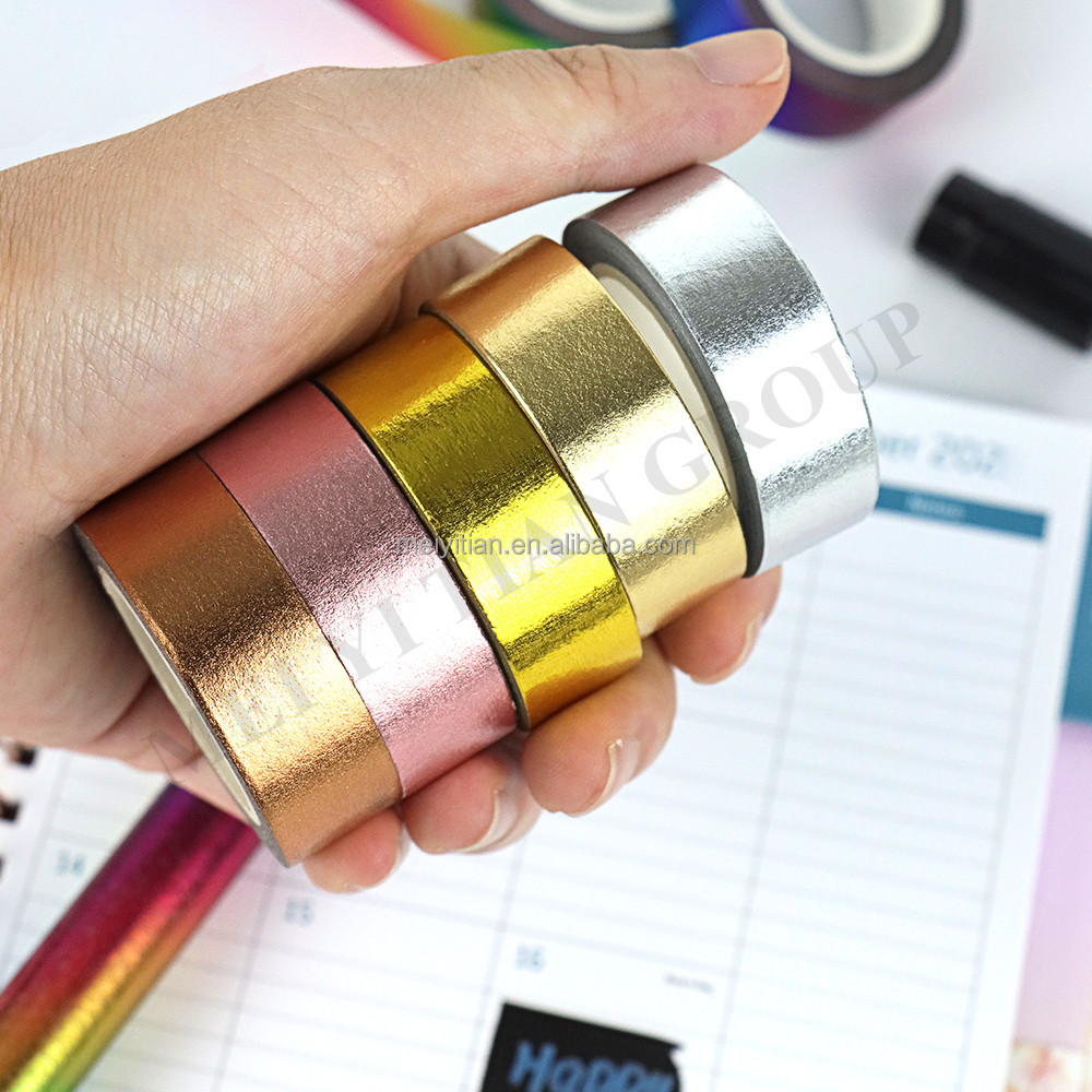 10 Rolls Foil Washi Tape Set 5mm X 5m Thin Metallic Foil Washi Tapes Pretty Multi Colored Art Paper Masking Tape For Bullet Journal Packaging Gift Diy Crafts 10 Rolls - View #13
