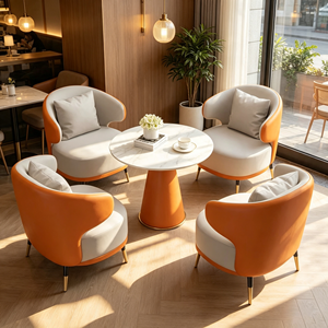 Ensemble de sièges de réception OEM ODM avec structure en bois, fauteuil moderne bicolore et <span class=keywords><strong>table</strong></span> ronde pour <span class=keywords><strong>club</strong></span>, lounge, salle VIP – Prix bas, faible MOQ - Product Image 2