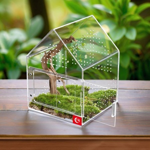 Acrylic Spider Insect Terrarium, Clear Waterproof <strong>Enclosure</strong>, No Assembly One-Piece Reptile Habitat Box for <strong>Tarantula</strong> Mantis - Product Image 1
