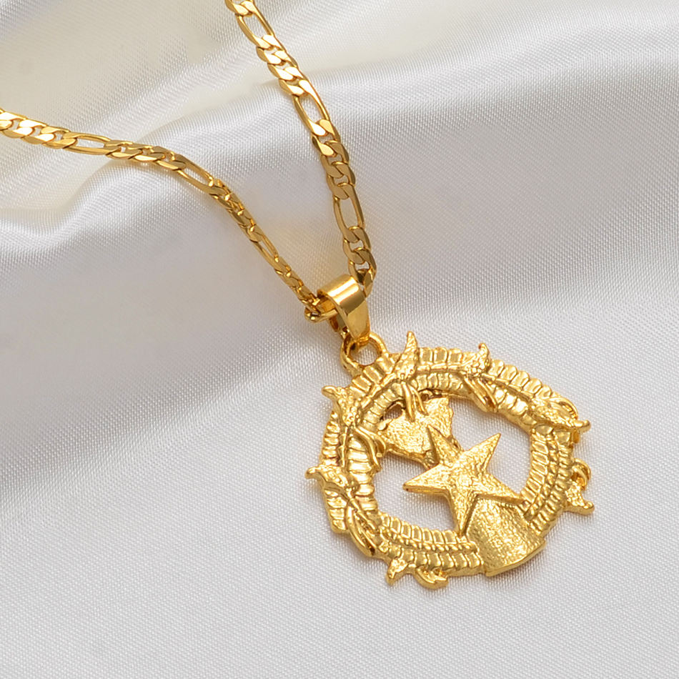 마리아나 제도 국기 펜던트 목걸이 괌 사이판 티니안 섬 로타 섬 실버 색상/골드 색상 CNMI 주얼리 # 220306