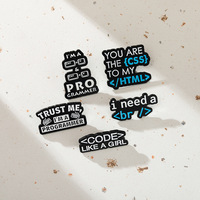 Código como una chica programador código letra Metal broche computadora IT programación bolsa recuerdo alfabeto esmalte suave solapa Pin