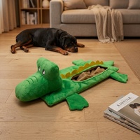 Jouets à mâcher interactifs pour chien, résistants, en forme de crocodile, avec sonnette, en peluche